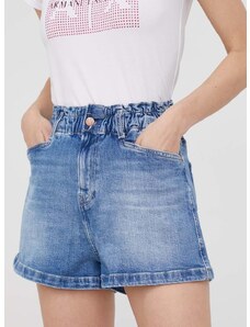 Traper kratke hlače Pepe Jeans Reese Short za žene, glatki materijal, visoki struk