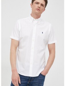 Košulja Polo Ralph Lauren za muškarce, boja: bijela, regular, o button-down ovratnikom