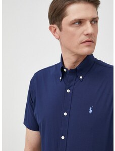 Košulja Polo Ralph Lauren za muškarce, boja: tamno plava, regular, o button-down ovratnikom
