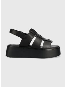 Kožne sandale Vagabond Shoemakers Courtney za žene, boja: crna, s platformom