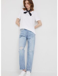 Pamučna majica Calvin Klein boja: bijela