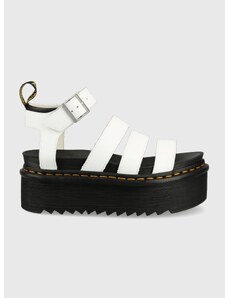 Kožne sandale Dr. Martens za žene, boja: bijela, s platformom, DM27296100.Blaire.Quad-White.Hydr