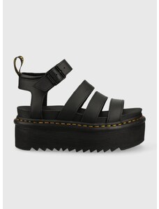 Kožne sandale Dr. Martens za žene, boja: crna, s platformom, DM27296001.Blaire.Quad-Black.Hydr