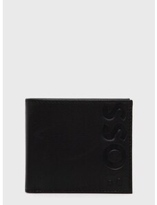 Kožni novčanik BOSS za muškarce, boja: crna