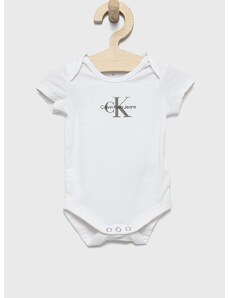 Bodi za bebe Calvin Klein Jeans boja: bijela