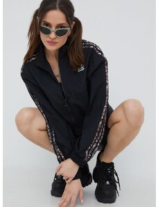Jakna adidas Originals za žene, boja: crna, za prijelazno razdoblje, oversize, HT5987-BLACK