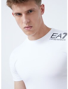Majica kratkih rukava EA7 Emporio Armani Training za muškarce, boja: bijela, s tiskom