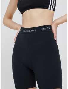 Kratke hlače Calvin Klein Jeans za žene, boja: crna, glatki materijal, visoki struk
