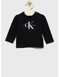 Dječja majica dugih rukava Calvin Klein Jeans boja: crna, s tiskom