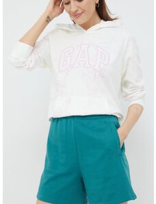 Kratke hlače GAP za žene, boja: zelena, glatki materijal, visoki struk