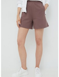 Kratke hlače GAP za žene, boja: ljubičasta, glatki materijal, visoki struk