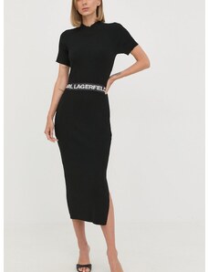 Haljina Karl Lagerfeld boja: crna, midi, uske