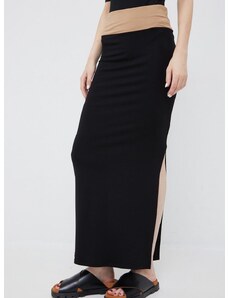 Suknja Calvin Klein boja: crna, maxi, ravna