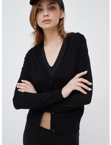 Vuneni kardigan Calvin Klein za žene, boja: crna, lagani