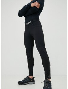 Sportske tajice adidas TERREX Agravic za muškarce, boja: crna, glatki materijal