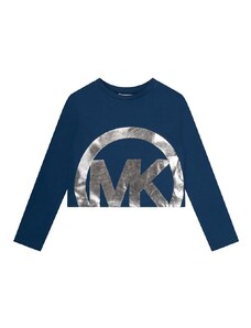 Dječja pamučna majica dugih rukava Michael Kors boja: tamno plava