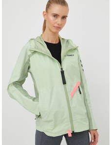 Kišna jakna adidas TERREX Utilitas za žene, boja: zelena, za zimu