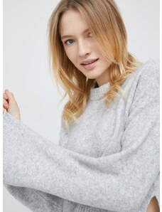 Pulover s dodatkom vune Calvin Klein Jeans za žene, boja: siva, lagani, s poludolčevitom