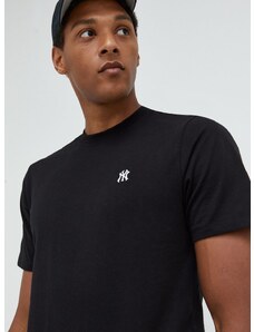 Pamučna majica 47brand Mlb New York Yankees boja: crna, jednobojni model