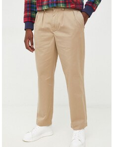 Pamučne hlače Polo Ralph Lauren za muškarce, boja: zelena, chinos kroj