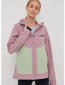 Outdoor jakna adidas TERREX boja: ružičasta