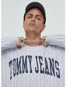 Pulover Tommy Jeans za muškarce, boja: siva,