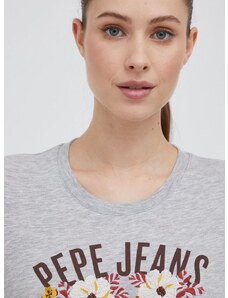 Majica kratkih rukava Pepe Jeans za žene, boja: siva