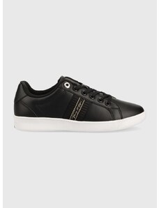 Kožne tenisice Tommy Hilfiger Signature Webbing Court Sneaker , boja: crna