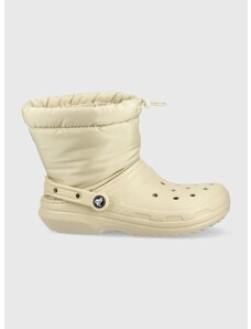 Čizme za snijeg Crocs Classic Lined Neo Puff Boot boja: bež
