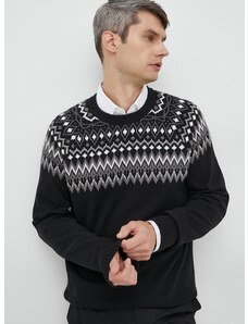 Pamučni pulover GAP za muškarce, boja: crna,