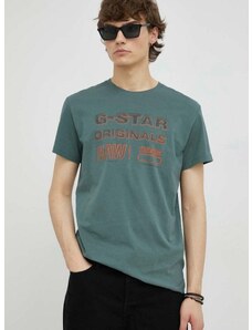 Pamučna majica G-Star Raw boja: siva, s tiskom