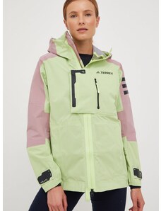 Kišna jakna adidas TERREX Xploric za žene, boja: zelena