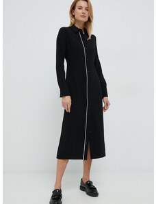 Haljina Calvin Klein boja: crna, midi, ravna
