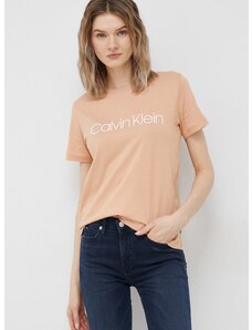 Pamučna majica Calvin Klein boja: narančasta