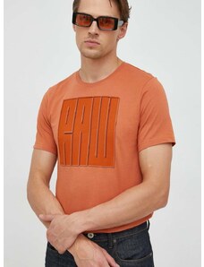 Pamučna majica G-Star Raw boja: narančasta, s tiskom