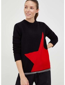 Vuneni pulover Newland za žene, boja: crna,