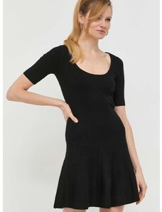 Haljina Guess boja: crna, mini, širi se prema dolje