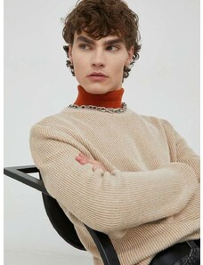 pamučni pulover Marc O'Polo za muškarce, boja: bež