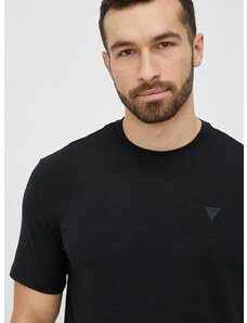 Majica kratkih rukava Guess za muškarce, boja: crna, jednobojni model