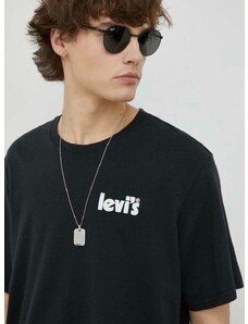 Pamučna majica Levi's boja: crna, s tiskom, 16143.0837-Blacks