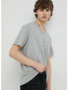 Pamučna majica Levi's , boja: siva, jednobojni model