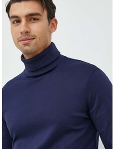 Pamučna majica dugih rukava Polo Ralph Lauren boja: tamno plava, jednobojni model