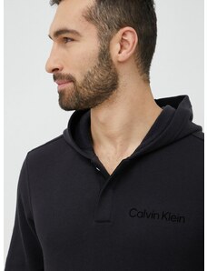 Dukserica za trening Calvin Klein Performance za muškarce, boja: crna, s kapuljačom, glatka