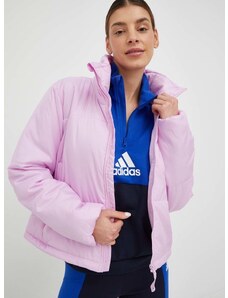 Jakna adidas za žene, boja: ružičasta, za zimu