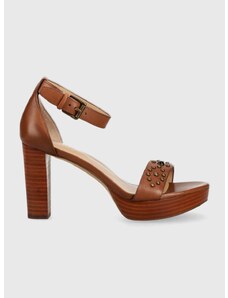 Kožne sandale Lauren Ralph Lauren Sylvia boja: smeđa, 802891411001