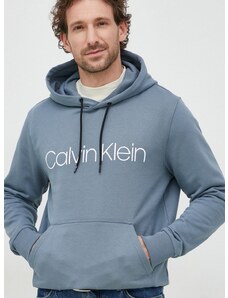 Pamučna dukserica Calvin Klein za muškarce, s kapuljačom, s tiskom