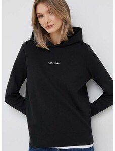 Dukserica Calvin Klein za žene, boja: crna, glatka