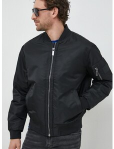 Bomber jakna Calvin Klein za muškarce, boja: crna, za prijelazno razdoblje