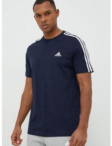 Pamučna majica adidas boja: tamno plava, s aplikacijom