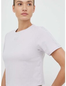 Majica kratkih rukava EA7 Emporio Armani za žene, boja: ljubičasta